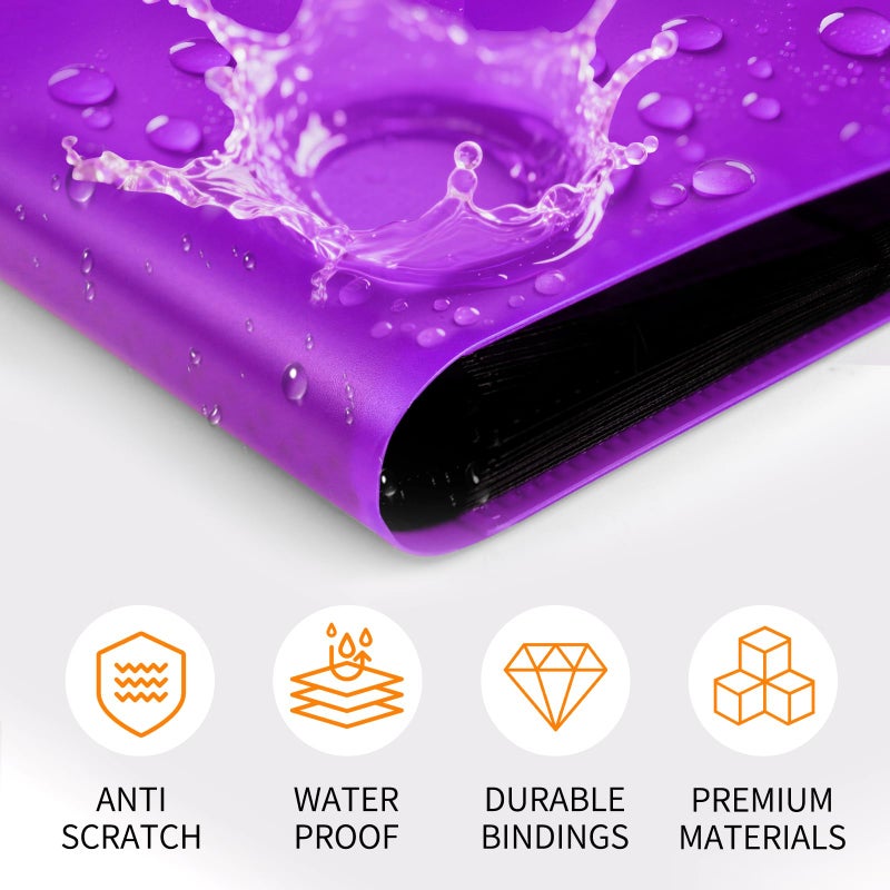 KIOEEE Purple Card Binder 9 Pocket, PP Cover Trading Card Binder for 360 Cards, Sturdy Card Collection Album, Card Holder Folders for MTG, TCG, Game Cards & Sports Cards - Image 4